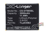 Battery for Alcatel One Touch Flash 2 One Touch Flash 2 Dual SIM One Touch Flash 2 Dual SIM LTE One Touch Pop S7 OT-7045 OT-7045Y OT-7049D C3000003C1 TLp030B1 TLp030B2