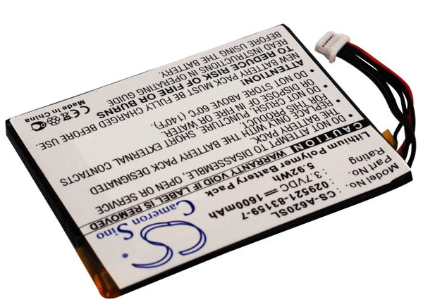 Battery for Typhoon MyGuide 5500 MyGuide 5500XL 029521-83159-7 B521103