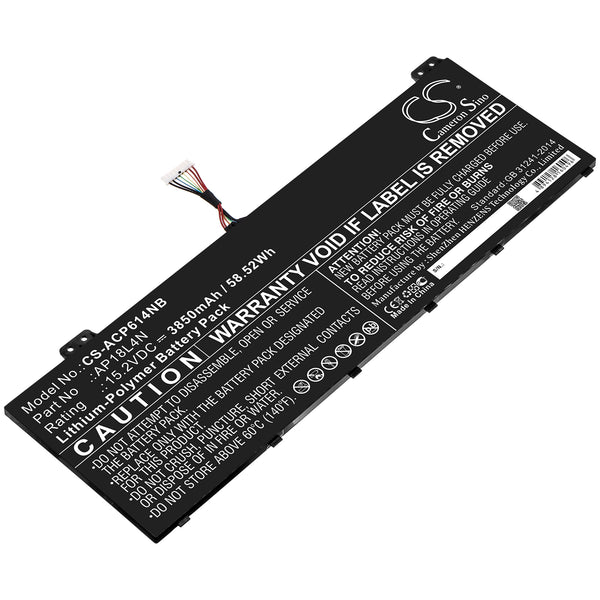 Battery for Acer TMP614-51T-52WS NX.VL2CN.001 TMP614-51G-511K TMP614-51T-73CS TMP614-51G-719Y TMP614-51-56K2 TMP614-51TG-77BC TMP614-51-54MK TMP614-51T-75AZ TMP614-51T-54UV TMP614-51-52ZT AP18L4N
