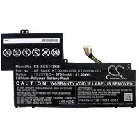 Battery for Acer Aspire One Cloudbook 11 AO1-13 Aspire One Cloudbook AO1-132-C Aspire One Cloudbook 11 AO1-13 Aspire One Cloudbook AO1-132 AP16A4K KT.00304.003 KT.00304.007