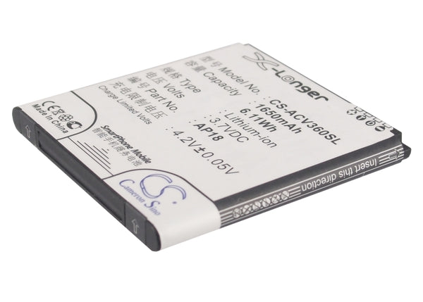 Battery for Acer Liquid E1 Liquid E1 Dou V360 AP18