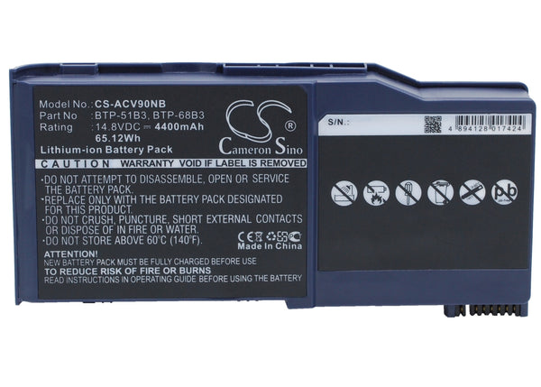 Battery for Medion MD2678 MD2900 MD6179 WIM2000 1529249 40003013 6500768 6500855 BTP-51B3 BTP-68B3