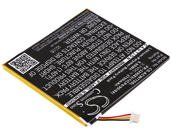 Battery for Acer Iconia One 7 B1-770 KT.0010H.003 PR-329083 PR-329083(1ICP4/90/84)