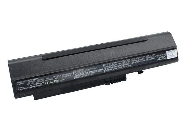 Battery for Acer Aspire One 8.9"" (Black) Aspire One A150-1570 Aspire One AOA150-1435 UM08A73 UM08A31 UM08B73 UM08B72 UM08B71 UM08A74 UM08A72 UM08A71 RCPATAR06-784 PPD-AR5BXB63 M08B74