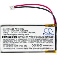 Battery for ACME CarC FlyCamOne 720p FlyCamOne HD FCHD17 PL502548