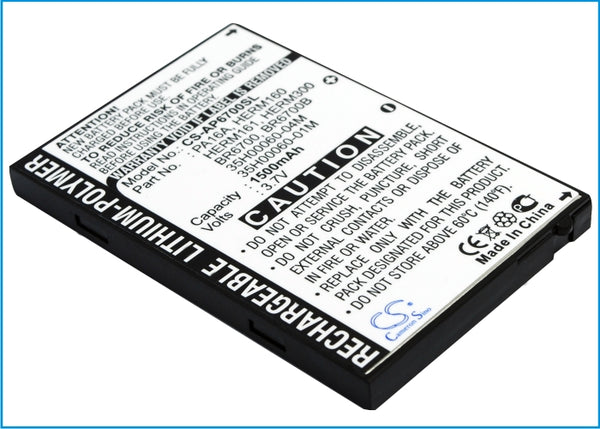 Battery for Audiovox PPC6700 PPC-6700 VX6700 VX-6700 35H00060-00M 35H00060-01M 35H00060-04M BA S100 BTR6700 BTR6700B HERM160 HERM161 HERM300 PA16A