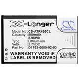 Battery for Aastra 420d D1763-0000-02-03