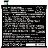 Battery for Asus LCD Monitor M LCD Monitor X MB16AHP MB16AP XG17AHP XG17AHPE Z500KL ZenPad 3S 10 LTE ZenPad Z10 ZT500KL 0B200-02110100 C12P1602