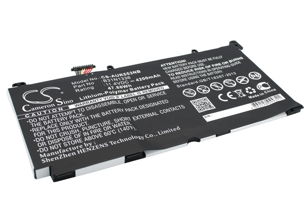 Battery for Asus R553LF R553LN R553LN-DM123H R553LN-DM553H R553LN-XO078H R553LN-XO106H R553LN-XO106H-BE R553LN-XO263H R553LN-XO311H R553LN-XO369H R553LN-XO370D R553LN-XO420H R553LN-XO516H B31N1336