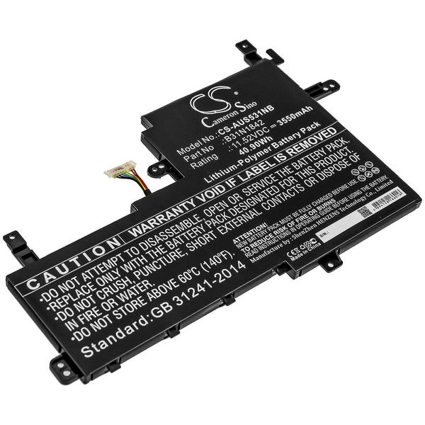 Battery for Asus S531FA-EJ037T S531FA-BQ032T S531FA-BQ025T S531FL S531FA-BQ126 S531FL-BQ094T S531FA-BQ023T S531FA-BQ080T S531FL-EJ154T S531FL-BQ200T S531FL-BQ033T K531FL 0B200-03440000 B31N1842