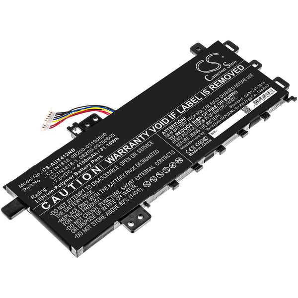 Battery for Asus VivoBook 14 F412FA-EB089T VivoBook 14 F412FA-EB025T VivoBook 14 X412DA-EK140T VivoBook 14 F412FA-EB506T VivoBook 14 F412DA F412DA 0B200-03190800 0B200-03280600 C21N1818 C21N1818-1