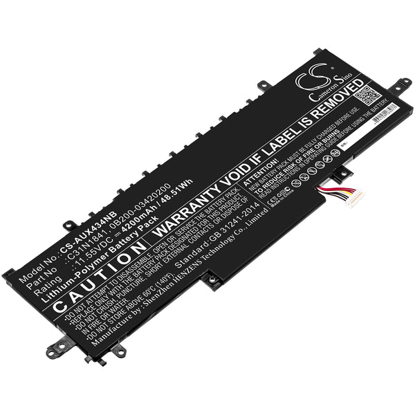 Battery for Asus UX334FL-30TH UX434FL-A6014R UX334FL-0043B8565U UX434FL-A6009R UX334FL-A4017T UX334FL-A3001T UX434FL-A6015T UX434DA UX434FL-A6019R UX334FL-A4017R UX434FL-A6013T 0B200-03420200 C31N1841