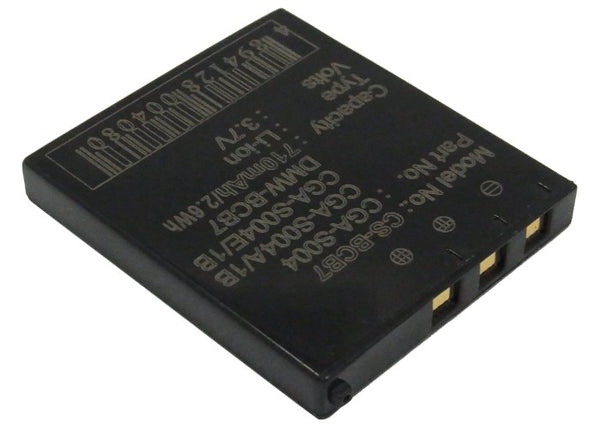 Battery for Panasonic DMC-FX2B DMC-FX2EBS DMC-FX2EG-S DMC-FX2S DMC-FX7 DMC-FX7A DMC-FX7B DMC-FX7EBS DMC-FX7EG DMC-FX7EG-A DMC-FX7EG-K DMC-FX7EG-R CGA-S004 CGA-S004A CGA-S004A/1B CGA-S004E/1B DMW-BCB7