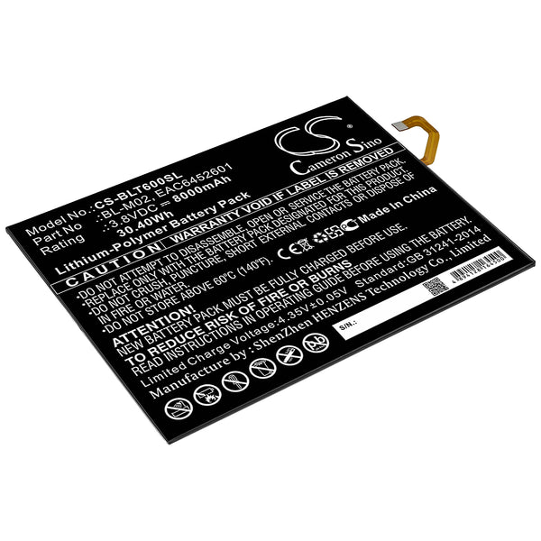 Battery for LG G Pad 5 10.1 G Pad 5 10.1 FHD LM-T600L LM-T600QS LM-T600TS LM-T600VS BL-M02 EAC6452601
