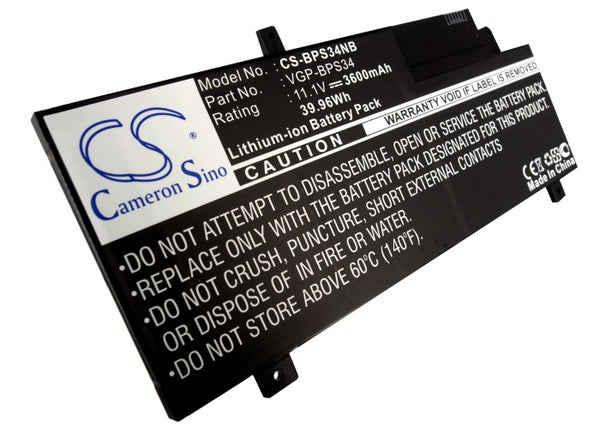 Battery for Sony F15A16 F15A16SC SVF15A13CW SVF15A15CW SVF15A16SC VAIO Fit 15 VAIO-CA46 VAIO-CA47 VAIO-CA48 VGP-BPS34