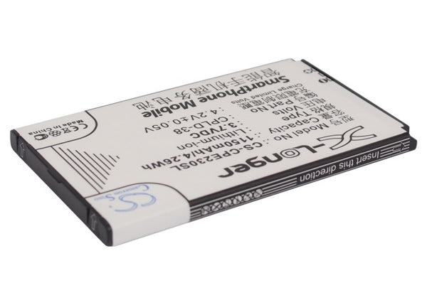 Battery for Coolpad E230 E506 F603 F608 S66 CPLD-38