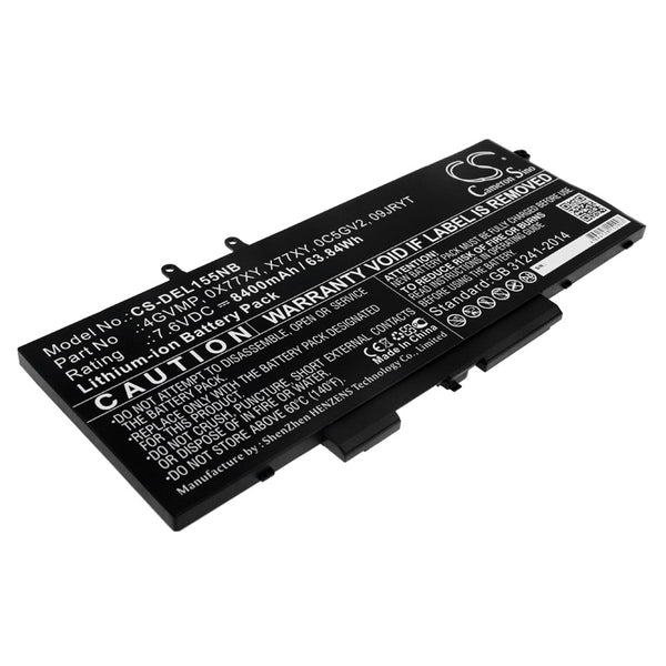 Battery for DELL Latitude 14 5400 Latitude 14 5500 N001L5400-D1306CN N013L5400-D1526FCN N022L5400-D1536FCN N032L5400-D1706CN Precision 3540 09JRYT 0C5GV2 0X77XY 4GVMP X77XY