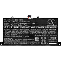 Battery for DELL Latitude 5175 1MCXM G3JJT PKG3N