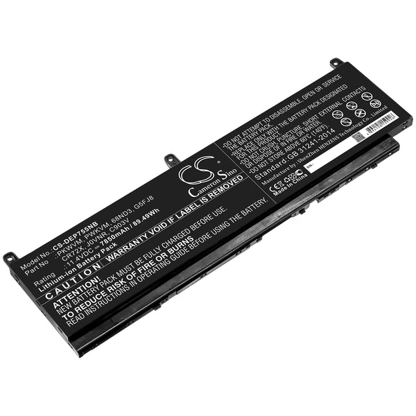 Battery for DELL Precision 7550 68ND3 C903V CR72X G5FJ8 J0VNR PKWVM PWKVM