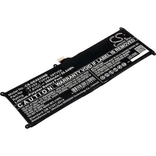 Battery for DELL XPS 12-9250-D2608TB XPS 12 9250 XPS 12-9250-D4505TB XPS 12-9250-D4305TB Latitude 12 7275 XPS 12 XPS 12-9250-D4308TB 07VKV9 09TV5X 0V55D0 7VKV9 9TV5X T02H T02H001 V55D0