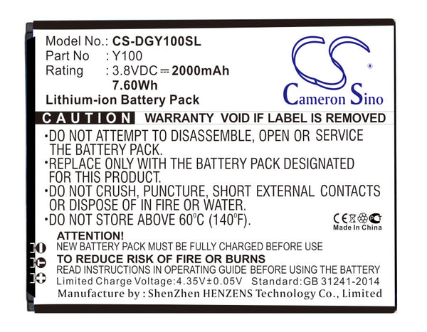 Battery for Doogee Valencia 2 Y100 Y100 Pro Y100