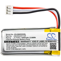 Battery for DIGITAL MATTER G52 Solar G52S GK2553301125