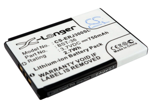 Battery for Sony Ericsson J300 J300a J300c J300i K310a K310c K310i K320 K320i K500 K510a K510c K510i T270 W200 W200a W200c W200i Z310 Z310a Z310i Z500 Z550a Z550c Z550i Z558c Z558i BST-36
