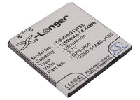 Battery for Gigabyte Gsmart G1310 Gsmart G1315 Gsmart G1317 Gsmart G1317D 29S00-51AB0-J10S GPS-H05