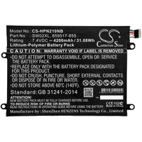 Battery for HP x2 210 G2 Notebook X2 10-P019TU Notebook X2 10-P019NF Notebook X2 10-P018WM Notebook X2 10-P018NF 859470-1B1 859517-855 HSTNN-IB7N SW02XL TPN-Q180 TPN-Q181