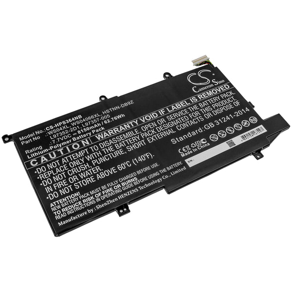 Battery for HP Spectre x360 14-ea0002nx Spectre x360 14-ea0520na Spectre x360 14-ea0079tu Spectre x360 14-ea0047nr Spectre x360 14-ea0054TU HSTNN-DB9Z L97352-2D1 L97357-005 WS04066XL WS04XL