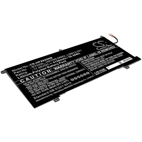 Battery for HP Chromebook X360 14 G1 Chromebook X360 14-DA Chromebook X360 14-DA0011DX Chromebook X360 14-DA0021NR HSTNN-DB8X L29913-221 L29913-2C1 L29959-002 L29959-005 SY03060XL SY03XL
