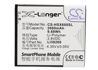 Battery for Hisense HS-X6 HS-X6C HS-X6T X6 X6C X6T LI38260