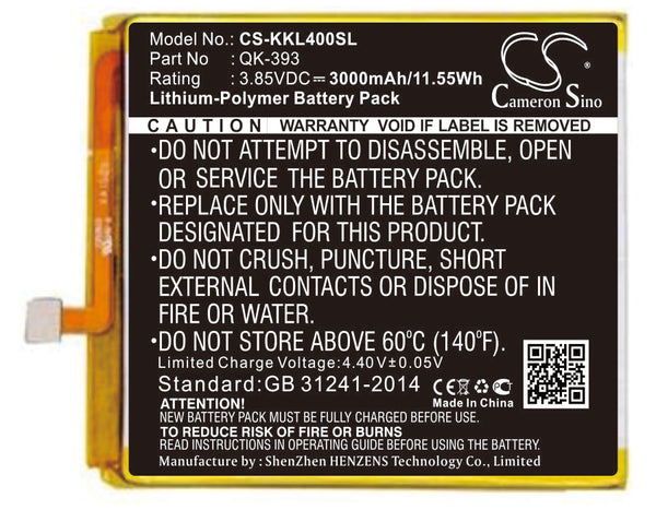 Battery for QiKU 1503-A01 1503-A02 360 N4 360 N4 LTE Dual SIM QK-393