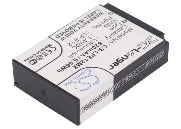 Battery for Canon EOS 100D EOS Kiss X7 EOS M EOS M2 EOS SL1 EOS-M EOS-M10 EOS-M100 EOS-M2 EOS-M50 OS-M PowerShot SX70 HS Rebel SL1 Digital LP-E12