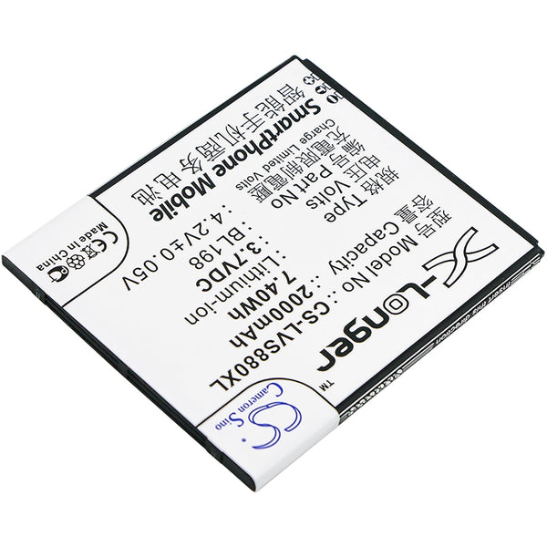 Battery for Lenovo A830 A850 K860 K860i S880 S880i S890 BL198