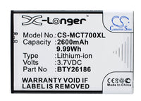 Battery for Mobistel Cynus T7 MT-600S MT-600W BTY26186 BTY26186Mobistel/STD