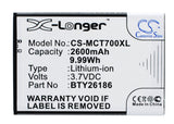 Battery for Mobistel Cynus T7 MT-600S MT-600W BTY26186 BTY26186Mobistel/STD