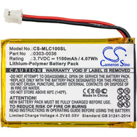 Battery for Minelab CTX 3030 WM-10 0303-0036