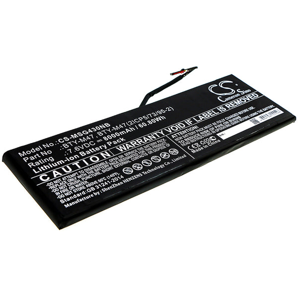 Battery for MSI GS40 6QE-017XPL GS40 6QE-032ZA GS40 6QE-020RU PHANTOM GS40 6QD GS40 6QE-015FR GS40 6QE-026CZ GS40 6QE-014FR GS40 6QE-013BE GS40 6QE Phantom BTY-M47 BTY-M47(2ICP5/73/95-2)