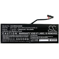 Battery for MSI GS40 6QE-026CZ PHANTOM GS40 6QE-006XCN GS40 6QE-019RU GS40 6QE-011NE GS40 6QE-007AU GS40 6QE GS40 6QD-006CZ GS40 6QE-027UK GS40 6QE-028UK BTY-M47 BTY-M47(2ICP5/73/95-2)