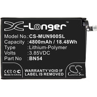 Battery for Xiaomi M2003J15SC M2003J15SG M2003J15SS Note 9 Redmi 10X 4G BN54