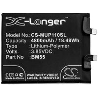 Battery for Xiaomi M2102K1AC Mi 11 Pro 5G Mi 11 Ultra BM55