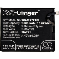 Battery for Meilan M5 Note M5 Note Global DualSIM M5 Note Global DualSIM TD-LTE Note 6 BA721