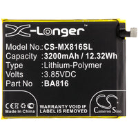 Battery for MeiZu M816Q V8 V8 Dual SIM TD-LTE BA816