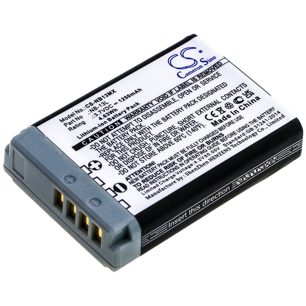 Battery for Canon Powershot G5X PowerShot G7X M2 PowerShot G7X II NB-13L