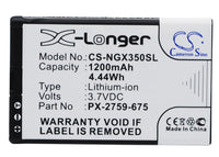 Battery for NavGear Motorradnavi SLX-350 TourMate SLX-350 PX-2759-675