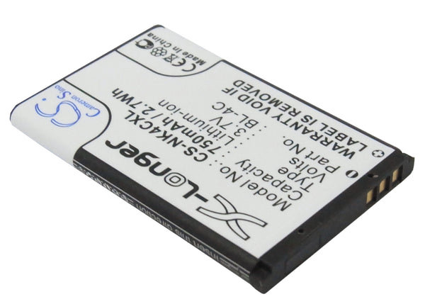 Battery for Nokia X2 1661 6100 5100 6300 X2 C2-05 7270N 2651 6301 1661 6300i 7270 6230 6260 6170 2650 6136 2652 6133 6100 6131 7200 6126 6125 6103 6102i 6101 6088 6066 BL-4C