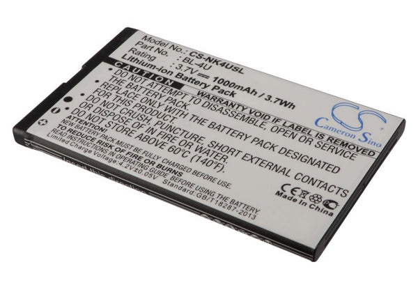 Battery for Nokia 301 301-1 3120 Classic 3120C 500 515 5530 XpressMusi 6600 Slide 8800 Arte 8800 Carbon Arte 8800 Gold Arte 8800 Sapphire Arte Asha 300 Asha 305 Asha 311 C5-03 C5-04 C5-05 C5-06 BL-4U