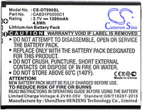 Battery for Alcatel One Touch 909 OT-4019X One Touch 908F OT-4019M One Touch Premiere One Touch 908 OT-4019A One Touch 903D OT-4019 Venture VM2045 BY71 CAB31P0000C1 CAB31P0001C1 TB-4T0058200