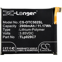 Battery for Alcatel One Touch Idol 3C One Touch Idol 3C TD-LTE OT5026D OT-5026J OT-5606 TLp029C7